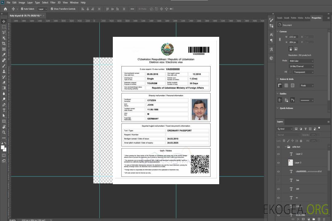 Visa électronique OUZBÉKISTAN template Visa électronique OUZBÉKISTAN template